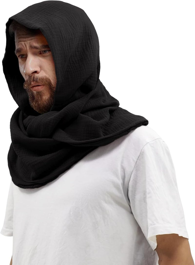 CosInStyle Women Men Fashion Pullover Scarf Hooded Scarf | Multifunctional Medieval Linen Cotton Cowl Hood Vintage Goth Cape Costume - Image 5